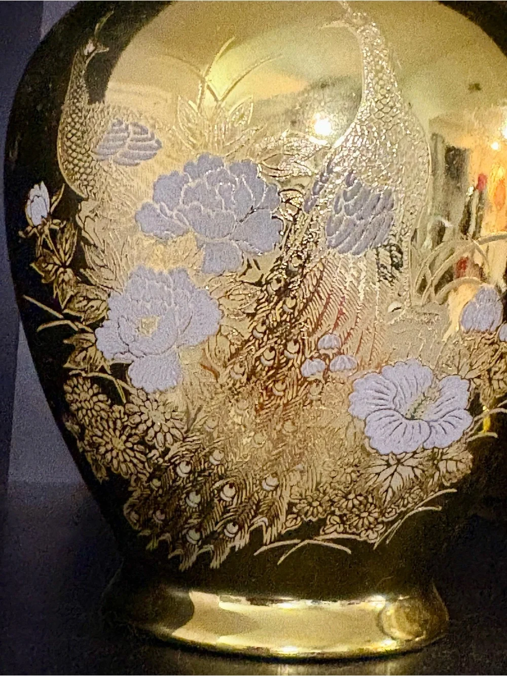 Vintage Japanese gold plated ginger jars